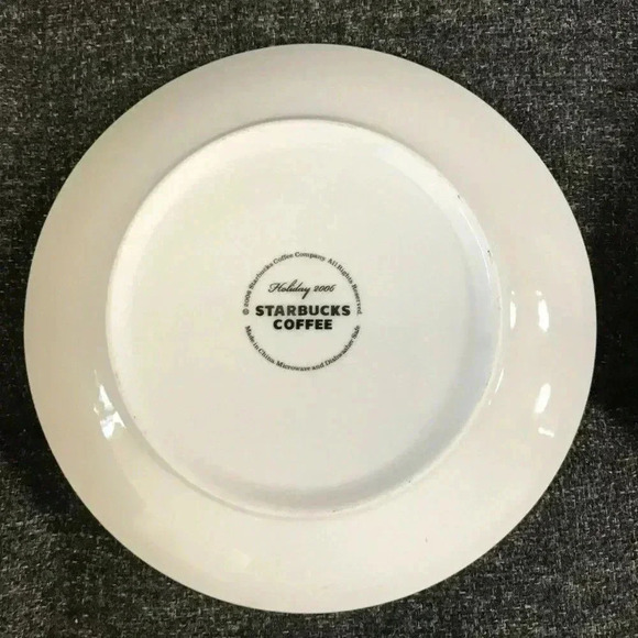 NOS Starbucks 2006 Set of 4 Boxed Holiday Appetizer Side Plates - Picture 4 of 4